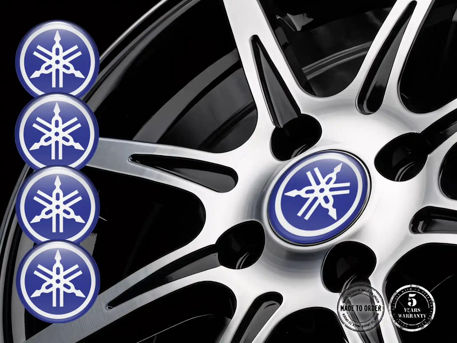 Yamaha Radaufkleber Logo Hochwertige Epoxy-Edition